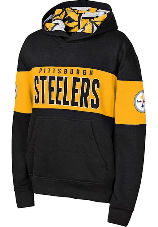 Pittsburgh Steelers Youth BLACK Red Zone Long Sleeve Hoodie