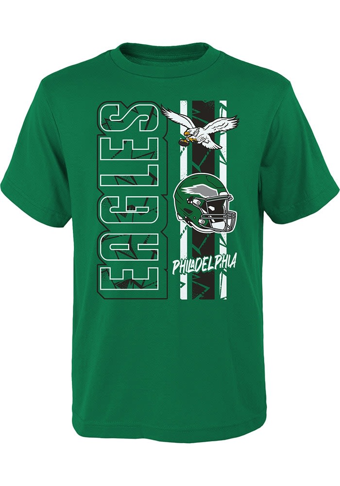 Philadelphia Eagles Boys Kelly Green Retro All In Short Sleeve T Shirt