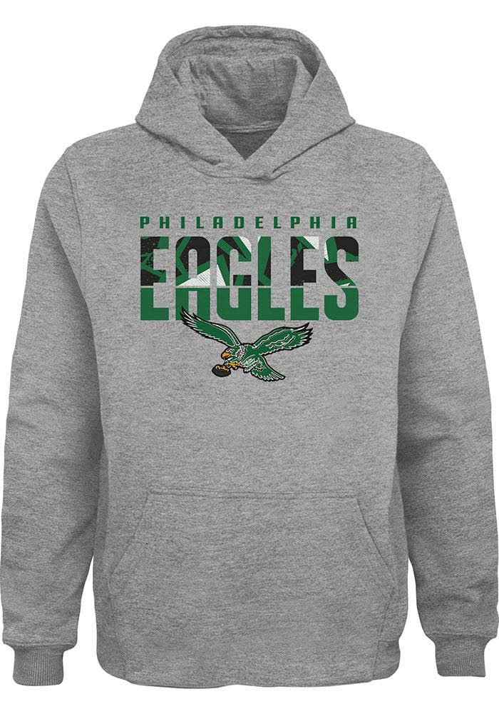 Philadelphia Eagles Youth HEATHERGREY Retro Gameday Long Sleeve