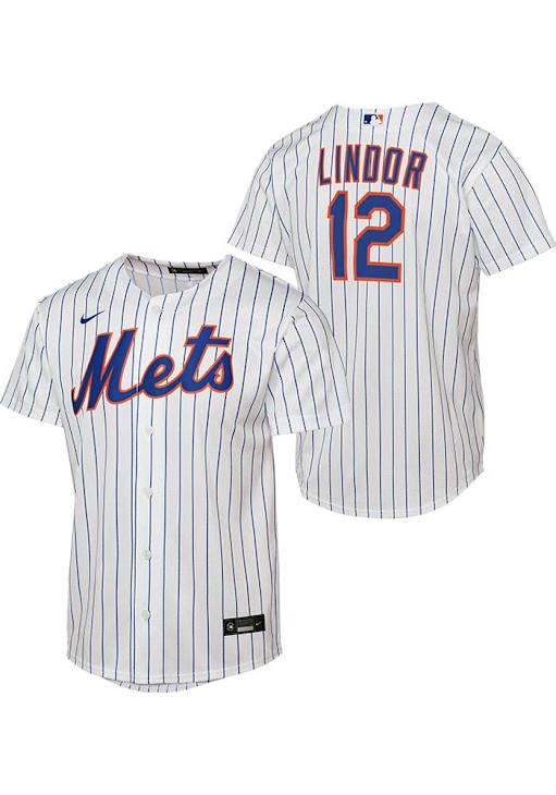 New York Mets Francisco Lindor Youth White Home Replica Baseball