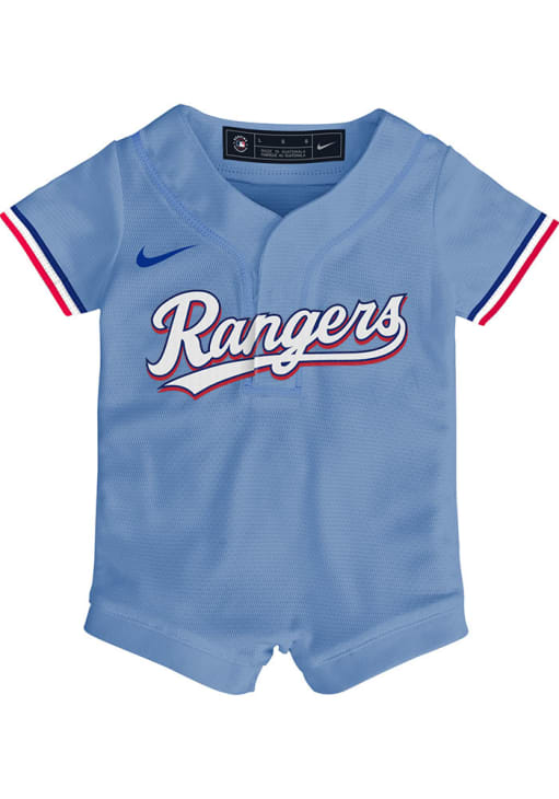 Nike Texas Rangers Baby Light Blue Alt Replica Romper Jersey Baseball Jersey