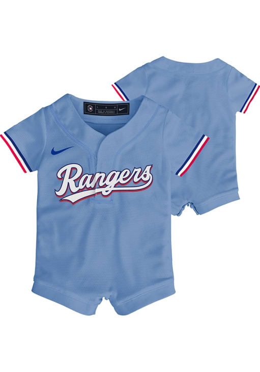 Nike Texas Rangers Baby Light Blue Alt Replica Romper Jersey Baseball Jersey