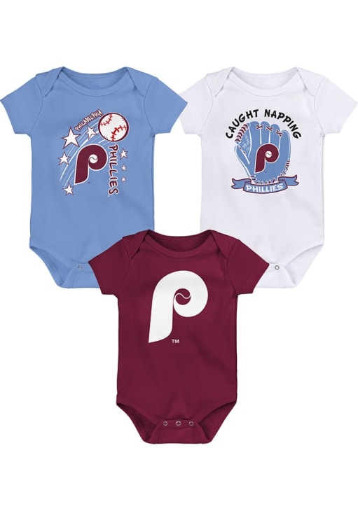 Philadelphia Phillies Baby Light Blue Coop 1-2-3 Inning 3PK One Piece