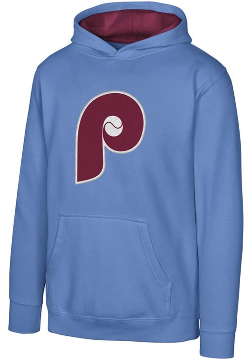 Philadelphia Phillies Youth Light Blue Coop Prime Long Sleeve Hoodie