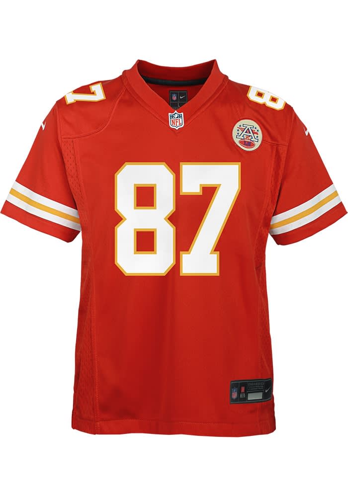 Kansas City Chiefs Travis Kelce Youth Replica Game Red Nike