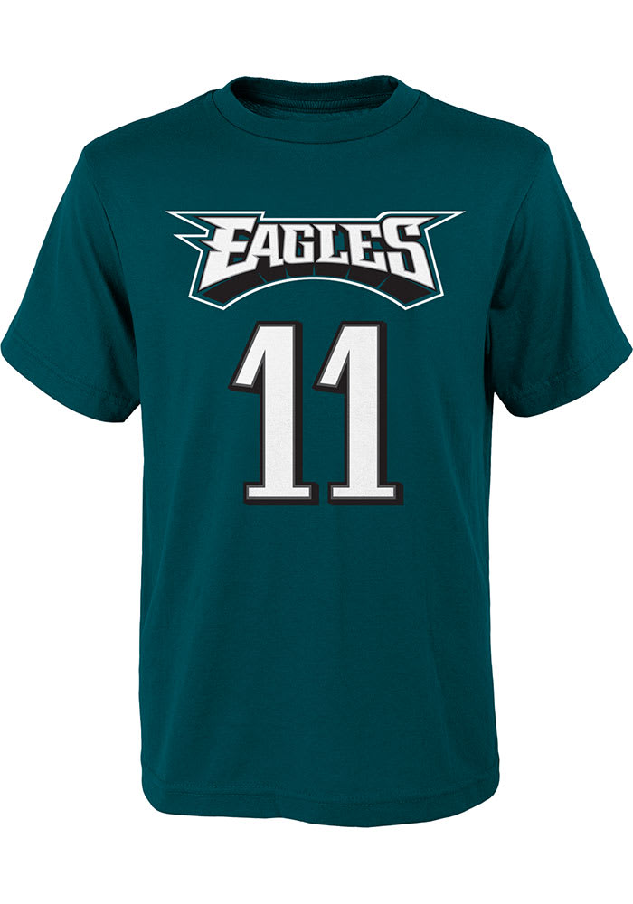 Carson Wentz Philadelphia Eagles Youth Player Short Sleeve Player T Shirt Midnight Green