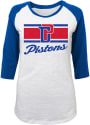 Detroit Pistons Junior Fit Raglan Slub White T-Shirt
