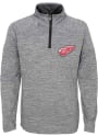 Detroit Red Wings Kids Mid-Season Grey Quarter Zip Shirt