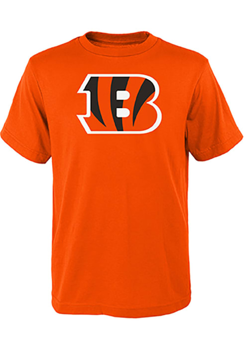 Custom Cincinnati Bengals Youth Orange Name & Number Logo T-Shirt 