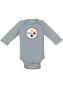 Pittsburgh Steelers Baby Grey Distressed Primary One Piece
