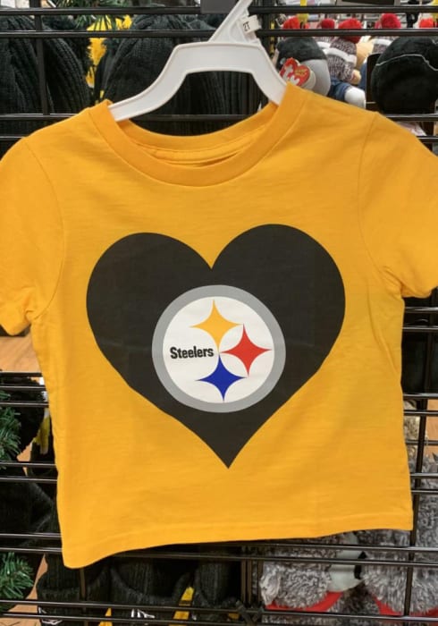 Pittsburgh Steelers Toddler Girls Heart Short Sleeve T-Shirt - Gold