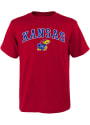 Kansas Jayhawks Youth Red Arch Mascot T-Shirt