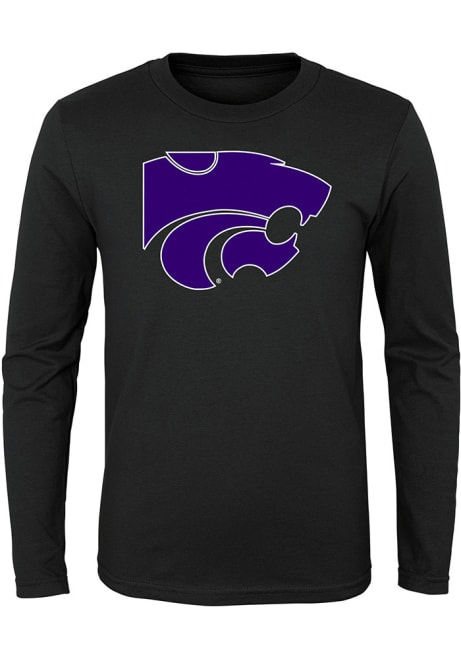 Youth Black K-State Wildcats Primary Logo Long Sleeve T-Shirt