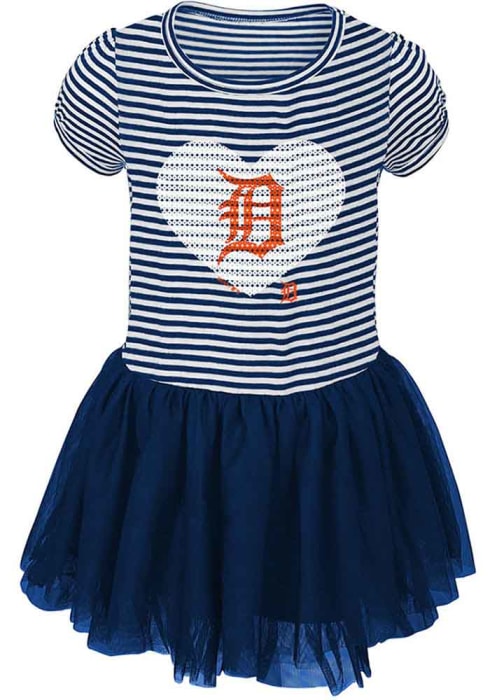 Detroit Tigers Infant Girls Navy Blue Celebration Dress