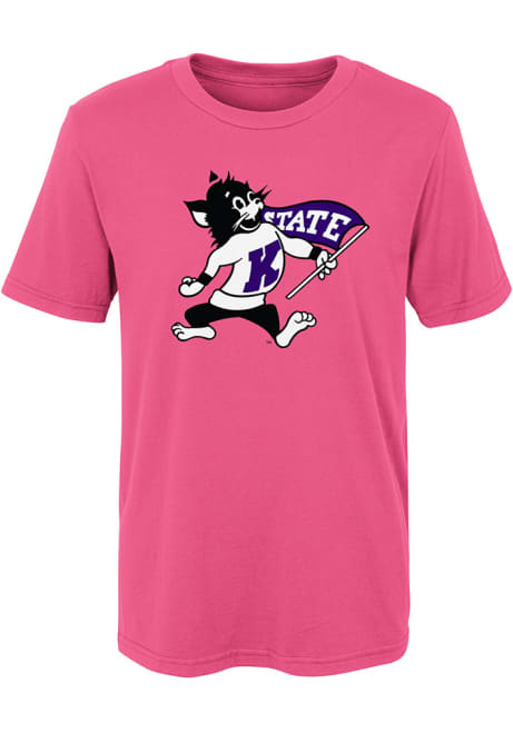 Girls Pink K-State Wildcats Secondary Logo Short Sleeve T-Shirt
