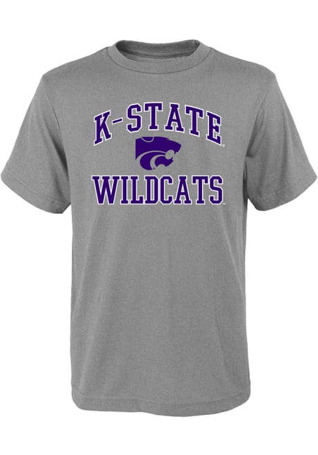 Youth Grey K-State Wildcats #1 Design Short Sleeve T-Shirt