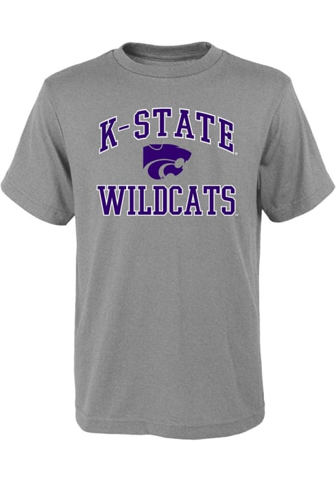 K-State Wildcats Youth Grey #1 Design Short Sleeve Tee