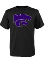 K-State Wildcats Youth Primary Logo T-Shirt - Black