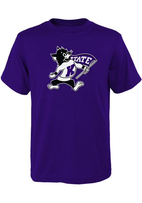 Youth Purple K-State Wildcats Secondary Logo Short Sleeve T-Shirt