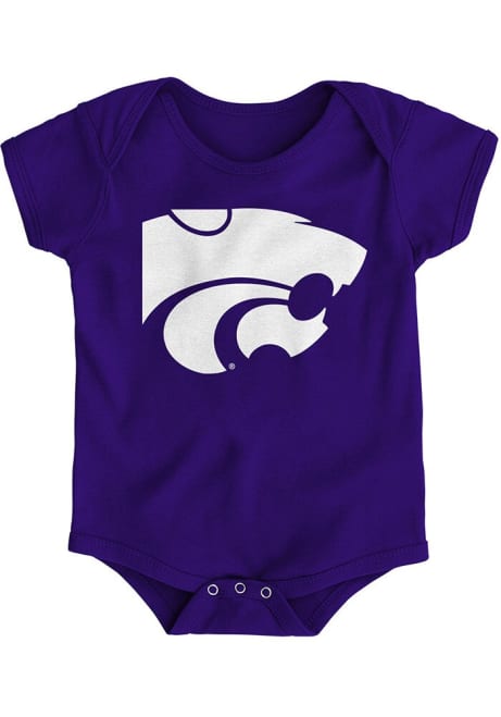 Baby Purple K-State Wildcats Primary Logo Short Sleeve One Piece