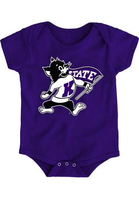 Baby Purple K-State Wildcats Secondary Logo Short Sleeve One Piece