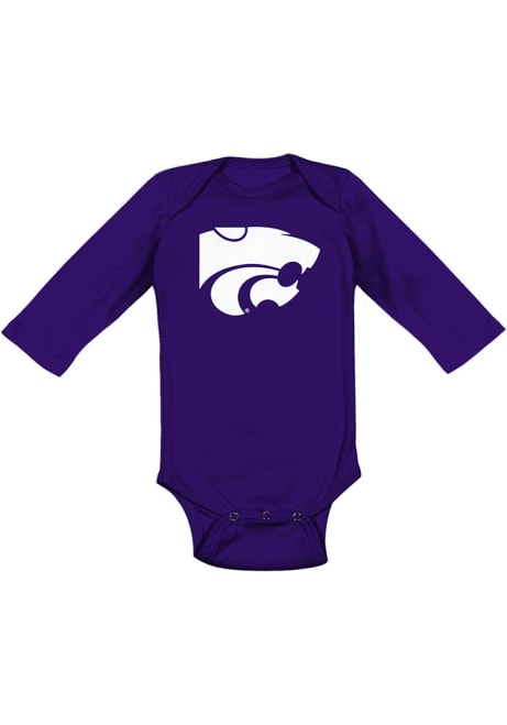 Baby Purple K-State Wildcats Primary Logo Long Sleeve One Piece