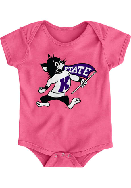 Baby Pink K-State Wildcats Secondary Logo Short Sleeve One Piece