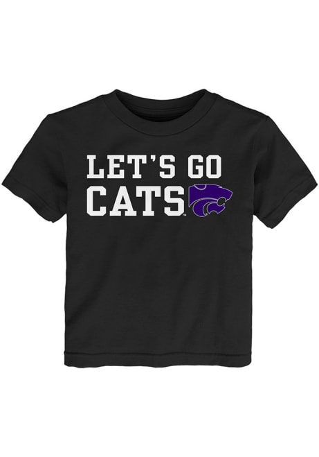 Toddler Black K-State Wildcats Lets Go Cats Short Sleeve T-Shirt