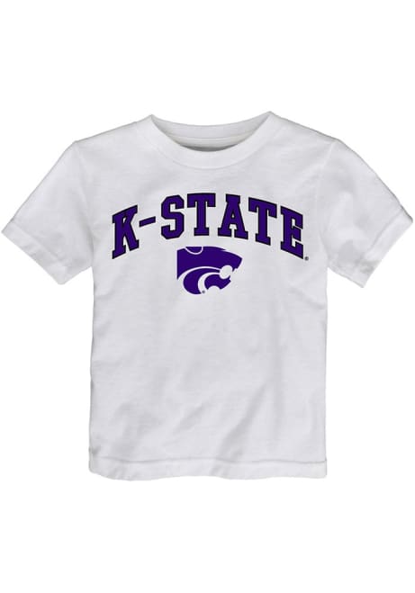 Toddler White K-State Wildcats Arch Mascot Short Sleeve T-Shirt