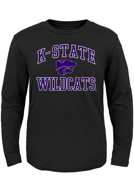 Toddler Black K-State Wildcats #1 Design Long Sleeve T-Shirt