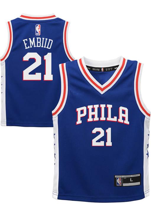 Joel Embiid # Philadelphia 76ers Boys Road Jersey - Blue