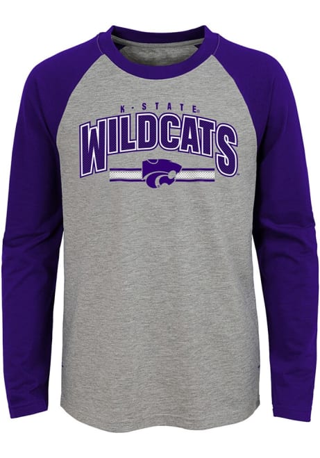 Youth Grey K-State Wildcats Audible Long Sleeve Fashion T-Shirt