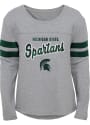 Michigan State Spartans Girls Grey Field Armor Long Sleeve T-shirt
