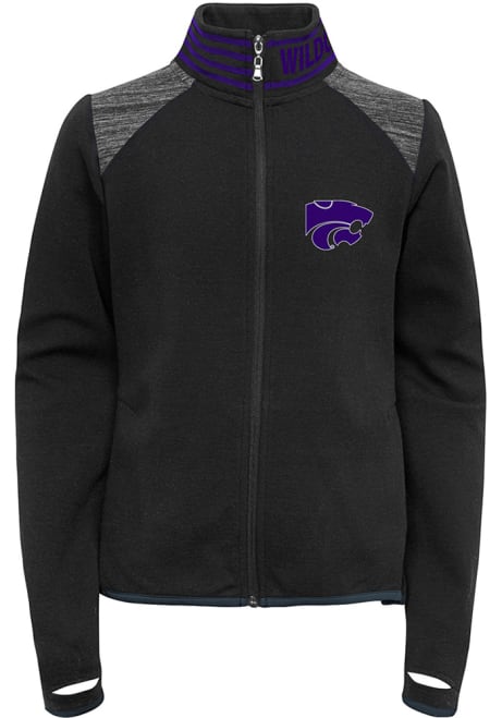 Girls Purple K-State Wildcats Aviator Long Sleeve Full Zip Jacket