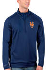 Main image for Antigua New York Mets Mens Blue Generation Long Sleeve Qtr Zip Pullover