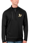 Main image for Antigua Oakland Athletics Mens Black Generation Long Sleeve 1/4 Zip Pullover