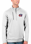 Main image for Antigua Columbus Blue Jackets Mens White Generation Long Sleeve 1/4 Zip Pullover