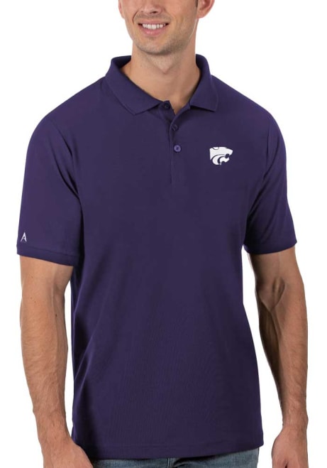 Mens K-State Wildcats Purple Antigua Legacy Pique Short Sleeve Polo Shirt