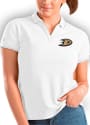 Anaheim Ducks Womens Antigua Affluent Polo Polo Shirt - White
