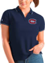 Montreal Canadiens Womens Antigua Affluent Polo Polo Shirt - Navy Blue