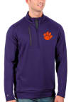 Main image for Antigua Clemson Tigers Mens Purple Generation Long Sleeve 1/4 Zip Pullover