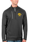 Main image for Mens Iowa Hawkeyes Grey Antigua Generation Qtr Zip Pullover