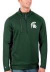 Main image for Antigua Michigan State Spartans Mens Green Generation Long Sleeve 1/4 Zip Pullover