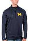 Main image for Mens Michigan Wolverines Blue Antigua Generation Qtr Zip Pullover