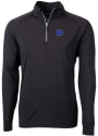 Duke Blue Devils Cutter and Buck Adapt Eco Knit Recycled 1/4 Zip Pullover - Black