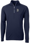 Main image for Cutter and Buck Boston Red Sox Mens Navy Blue City Connect Adapt Eco Knit Long Sleeve 1/4 Zip Pu..