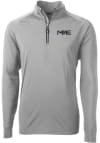 Main image for Cutter and Buck Milwaukee Brewers Mens Grey City Connect Adapt Eco Knit Long Sleeve 1/4 Zip Pull..