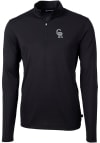 Main image for Cutter and Buck Colorado Rockies Mens Black City Connect Virtue Eco Pique Long Sleeve Qtr Zip Pu..