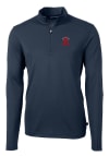 Main image for Cutter and Buck Los Angeles Angels Mens Navy Blue City Connect Virtue Eco Pique Long Sleeve 1/4 ..