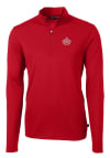 Main image for Cutter and Buck Miami Marlins Mens Red City Connect Virtue Eco Pique Long Sleeve Qtr Zip Pullove..